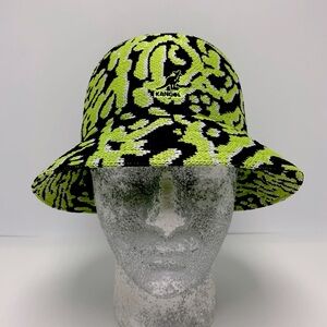 Men's Kangol Carnival Black | Lime Green | White Casual Bucket Hats NWT